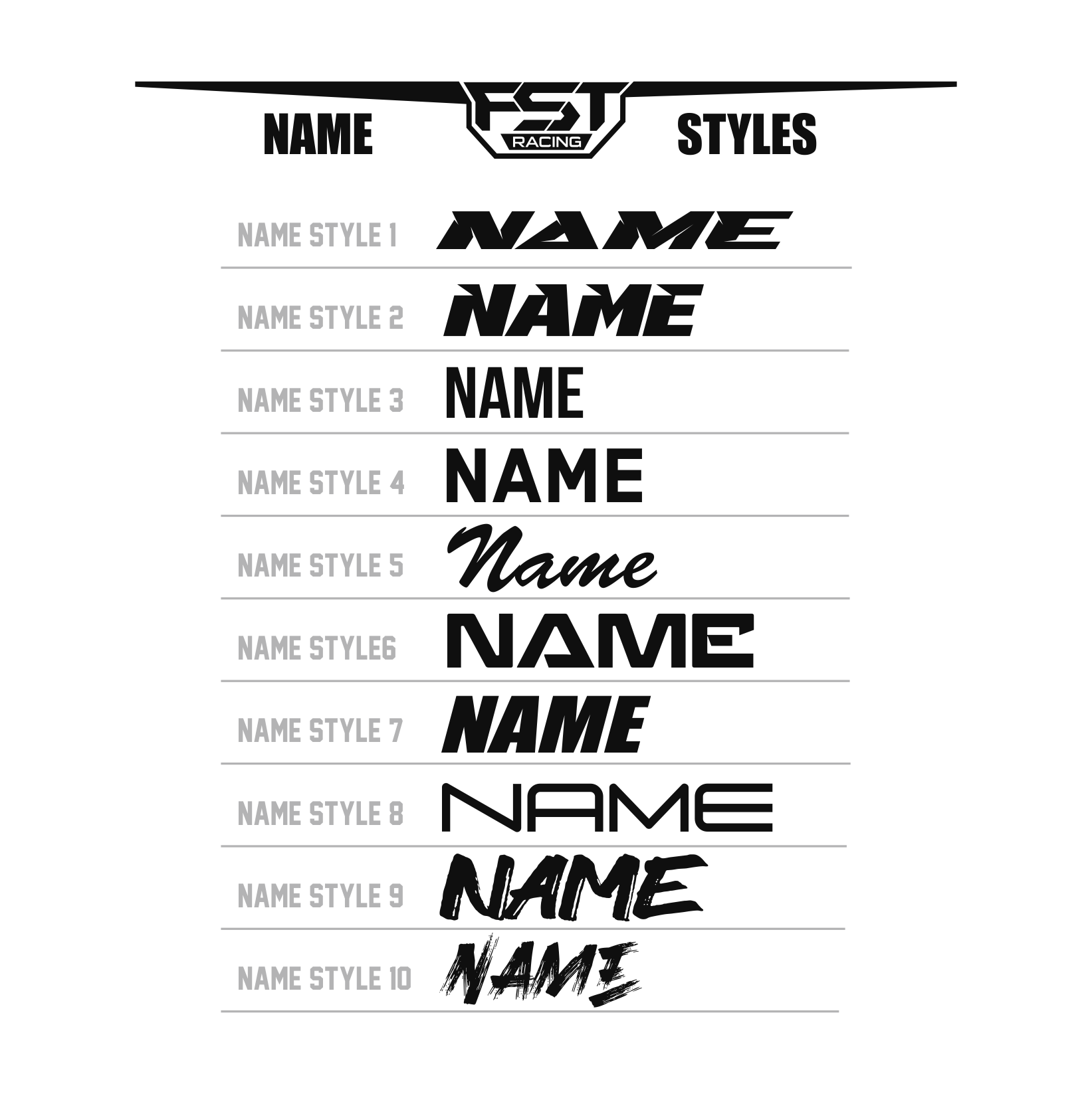name styles